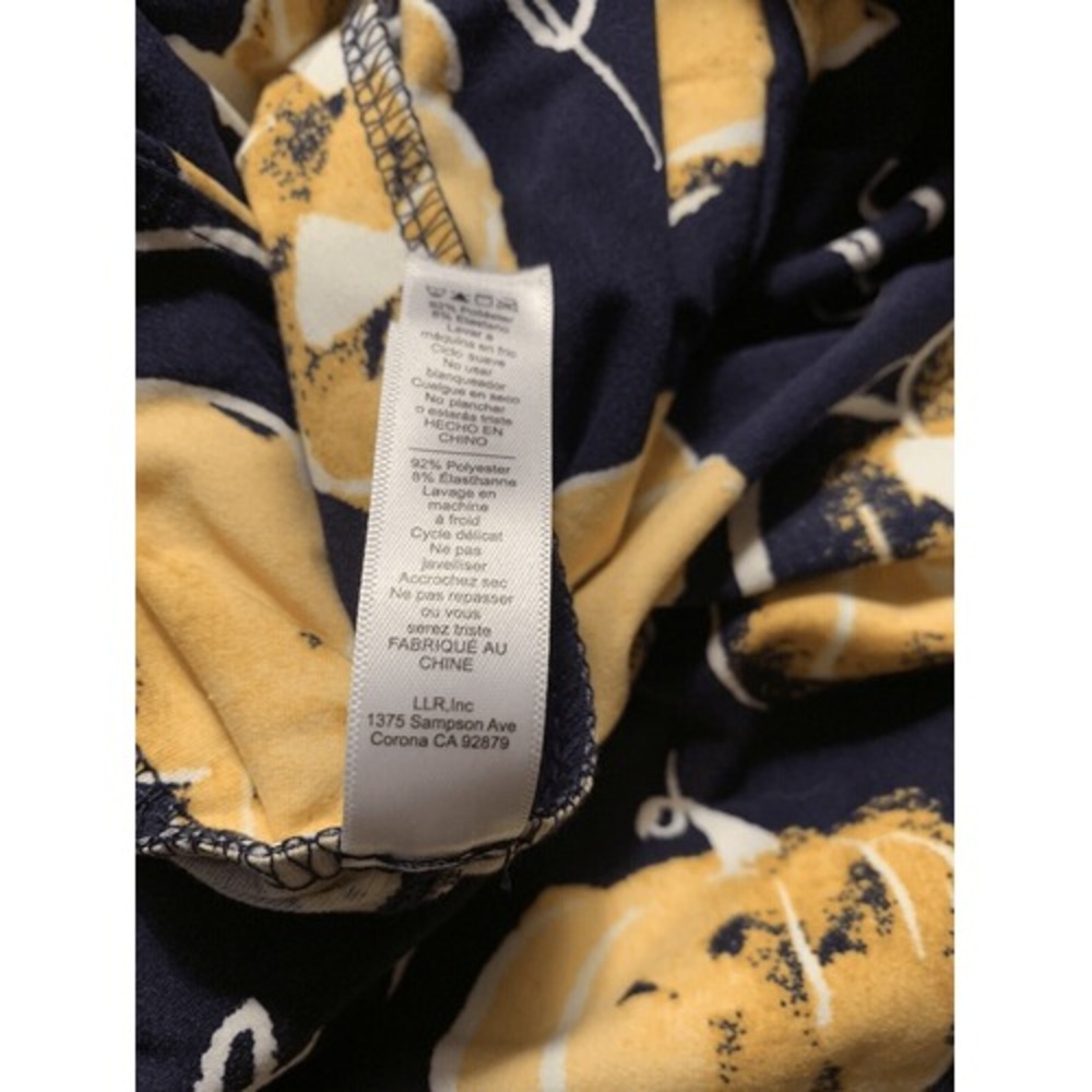 LuLaRoe Womens Leggings Size TC2 Navy Blue Pumpkins Jack-O-Lanterns Plus 18+ NWT - Picture 4 of 5